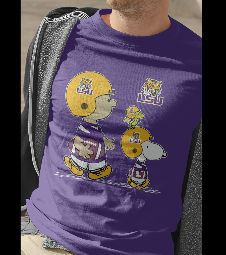 LSU Tigers Snoopy And Woodstock Football Adventure T-Shirt