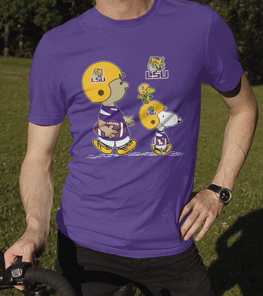 LSU Tigers Snoopy And Woodstock Football Adventure T-Shirt