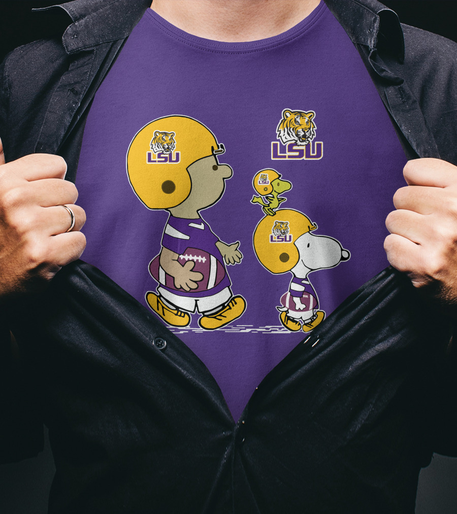 LSU Tigers Snoopy And Woodstock Football Adventure T-Shirt