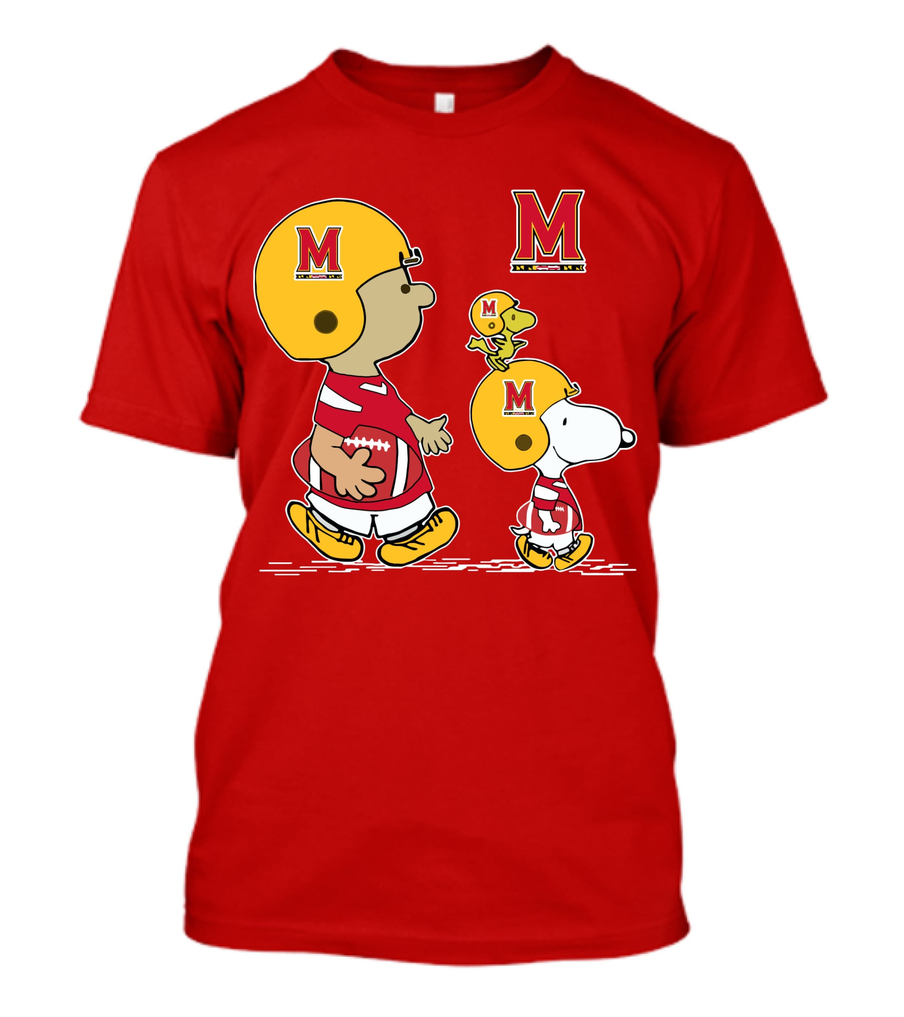 Maryland Terrapins Snoopy And Woodstock Football Fan Gear T-Shirt