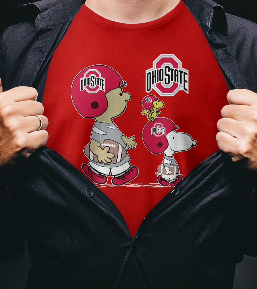 Ohio State Football Snoopy And Woodstock Peanuts Sports Gear T-Shirt