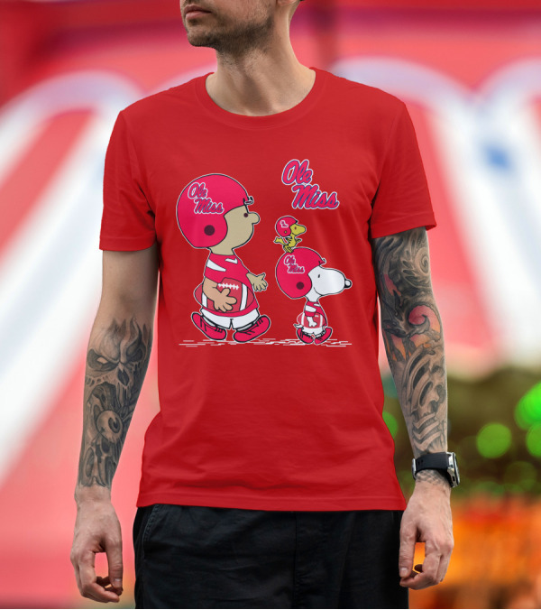 Premium T-Shirt: Ole Miss Snoopy Football Team Helmets T-Shirt Ole Miss Snoopy Football Team Helmets T-Shirt