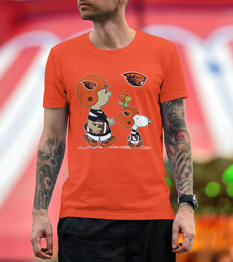 Oregon State Beavers Football Snoopy Woodstock Peanuts Charlie Brown T-Shirt