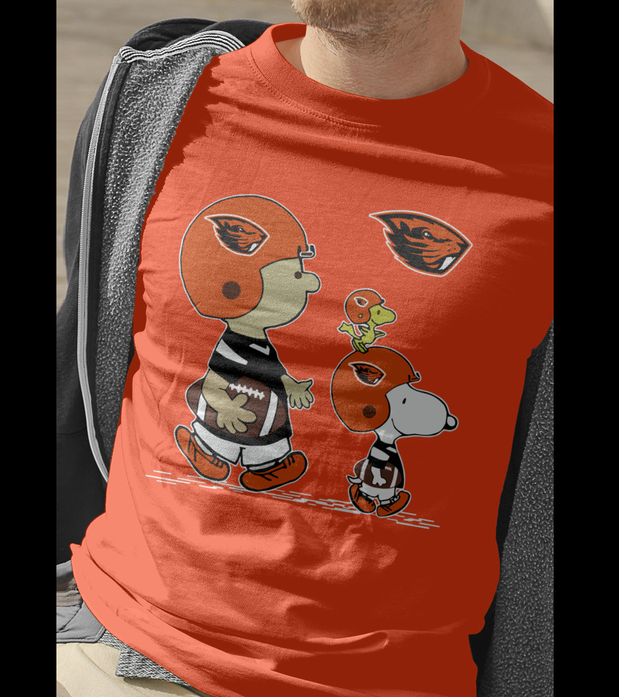 Oregon State Beavers Football Snoopy Woodstock Peanuts Charlie Brown T-Shirt