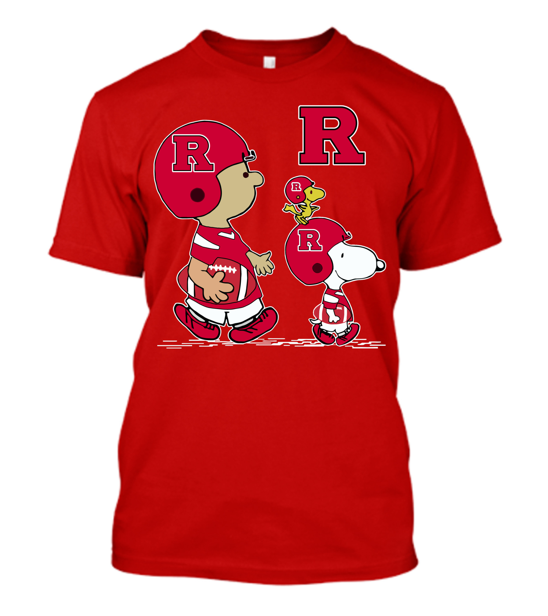 Rutgers Peanuts Snoopy Woodstock Football Helmet T-Shirt