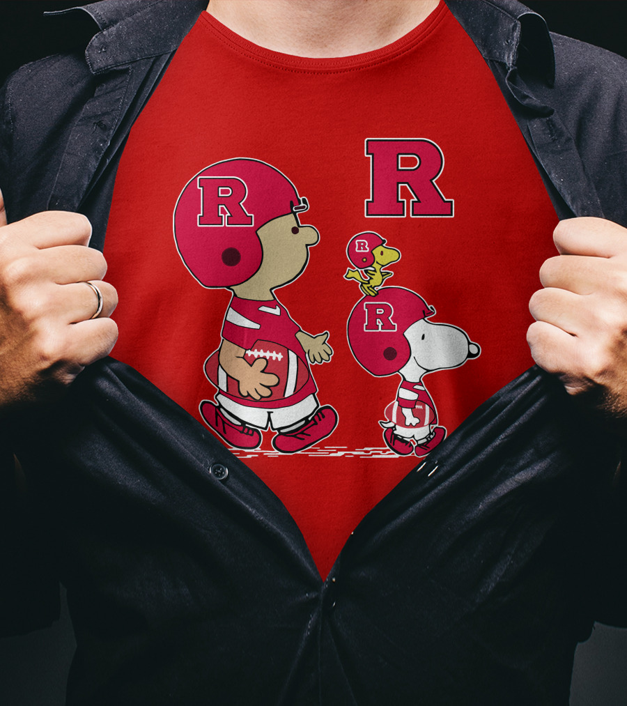 Rutgers Peanuts Snoopy Woodstock Football Helmet T-Shirt