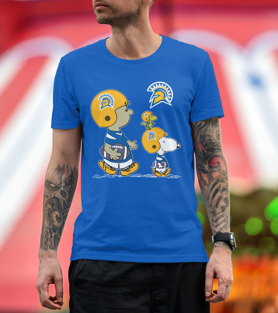 San Jose State Spartans Snoopy Football Peanuts Charlie Brown Woodstock T-Shirt