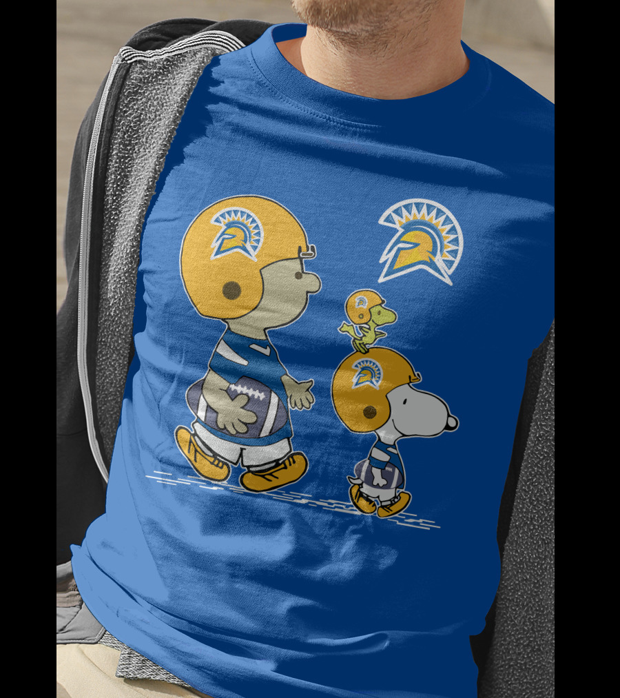 San Jose State Spartans Snoopy Football Peanuts Charlie Brown Woodstock T-Shirt