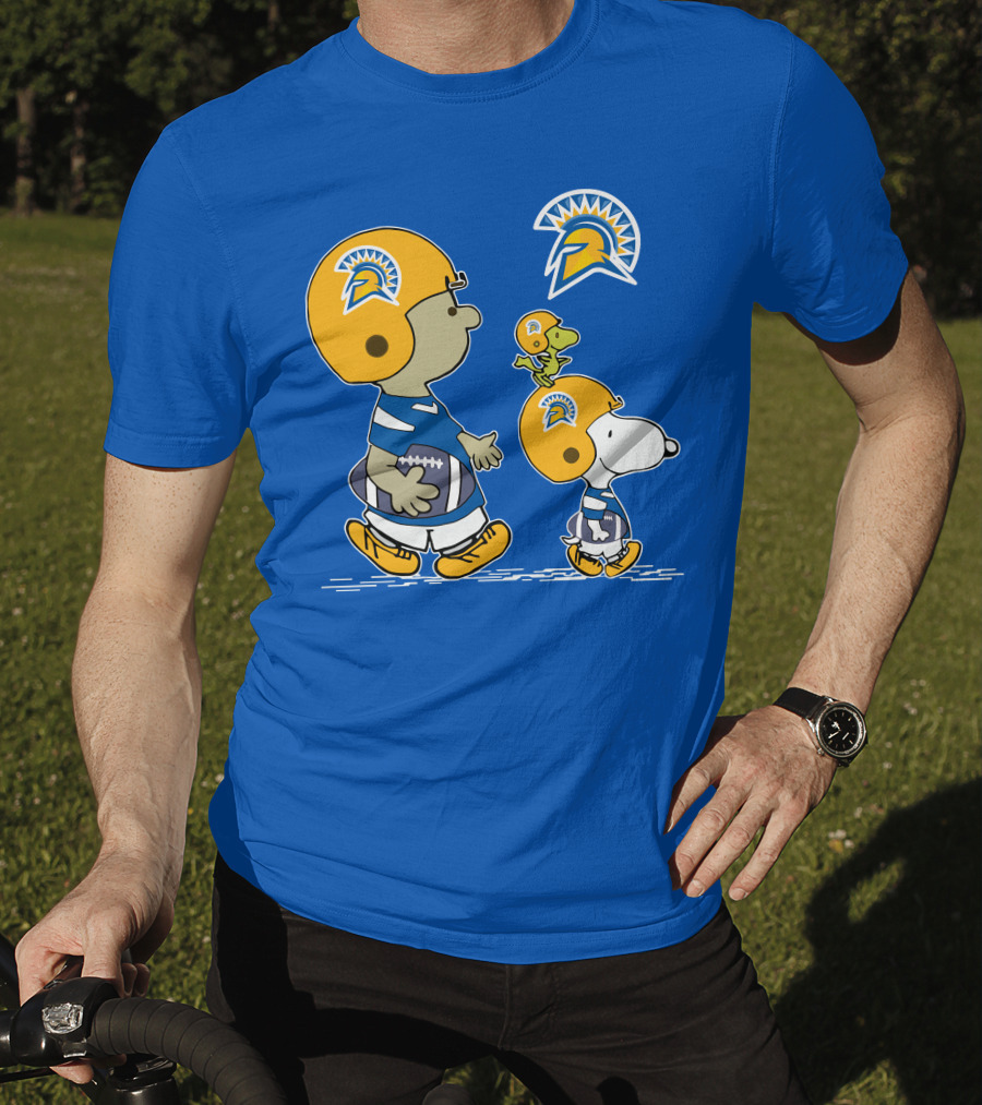 San Jose State Spartans Snoopy Football Peanuts Charlie Brown Woodstock T-Shirt