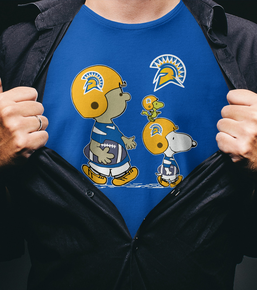 San Jose State Spartans Snoopy Football Peanuts Charlie Brown Woodstock T-Shirt