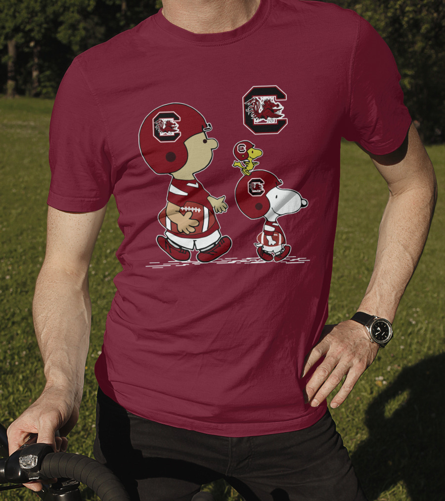 South Carolina Gamecocks Snoopy Football Peanuts Characters T-Shirt