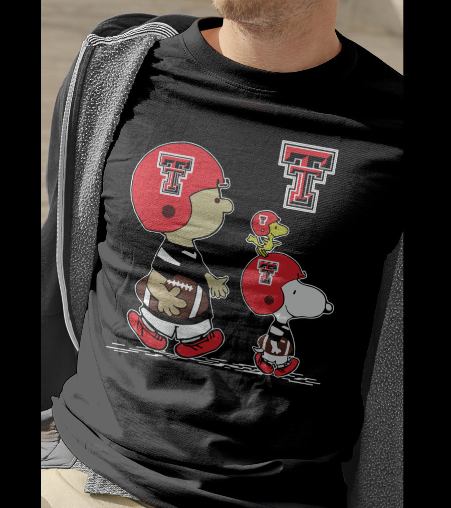 Texas Tech Peanuts Football Snoopy And Woodstock T-Shirt