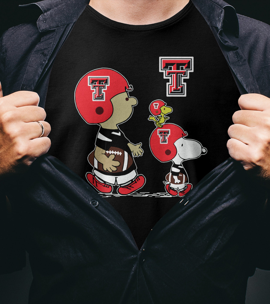 Texas Tech Peanuts Football Snoopy And Woodstock T-Shirt