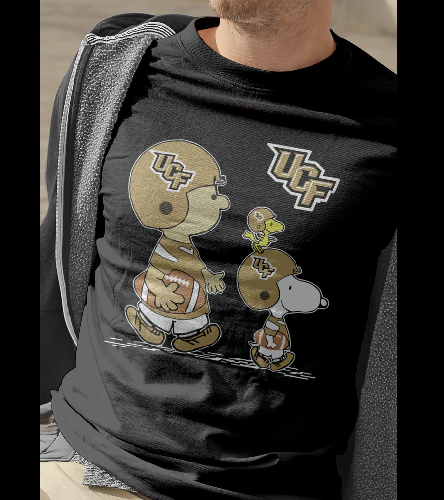 Ucf Peanuts Characters Snoopy Charlie Brown Woodstock Football T-Shirt