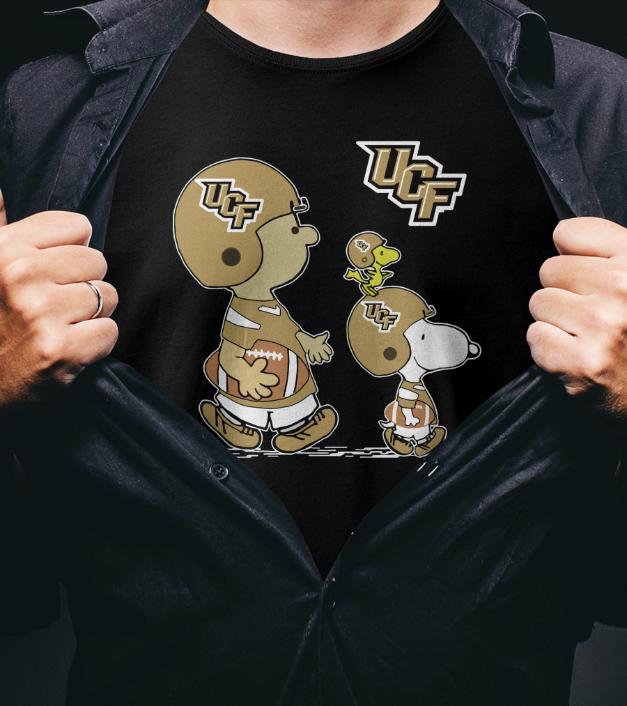Ucf Peanuts Characters Snoopy Charlie Brown Woodstock Football T-Shirt