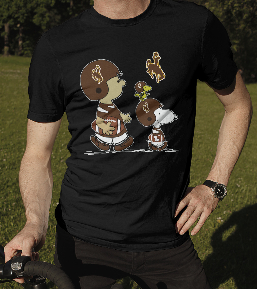 Wyoming Cowboys Peanuts Football Parody With Snoopy And Friends T-Shirt