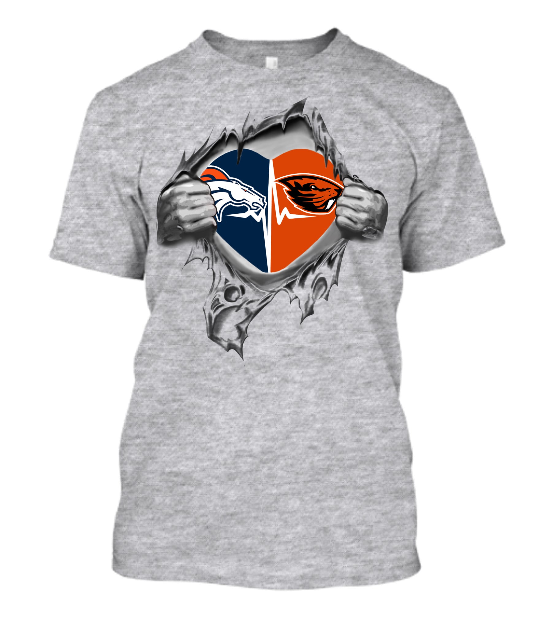 Broncos Beavers Heart Featuring Horse And Beaver T-Shirt