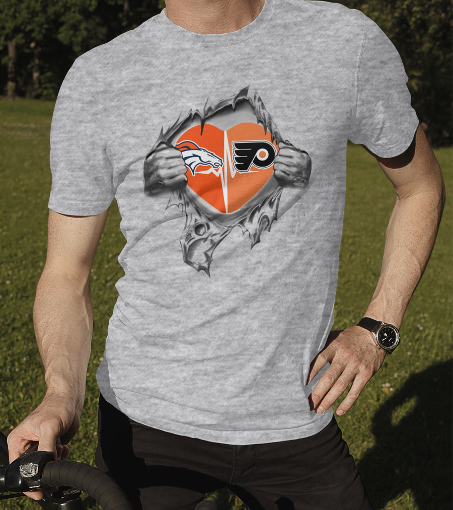 Broncos Flyers Heartbeat In My Heart T-Shirt
