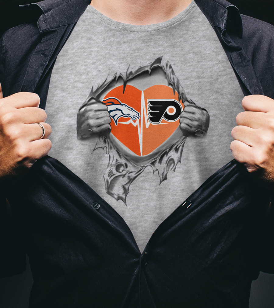 Broncos Flyers Heartbeat In My Heart T-Shirt