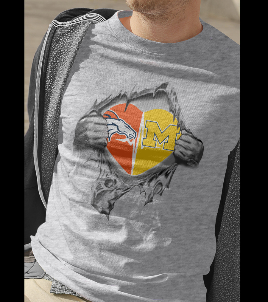 Broncos Michigan Heart Combined Loyalty T-Shirt