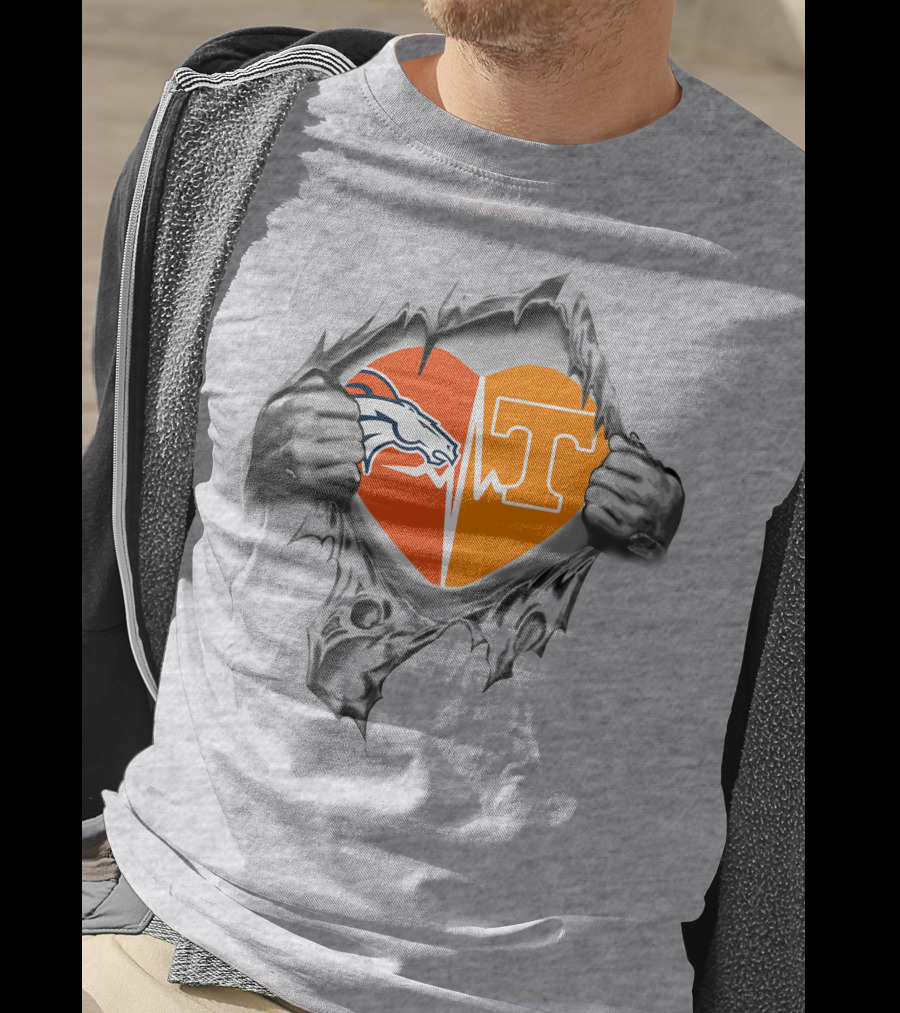 Broncos Tennessee Heartbeat Dual Loyalty T-Shirt