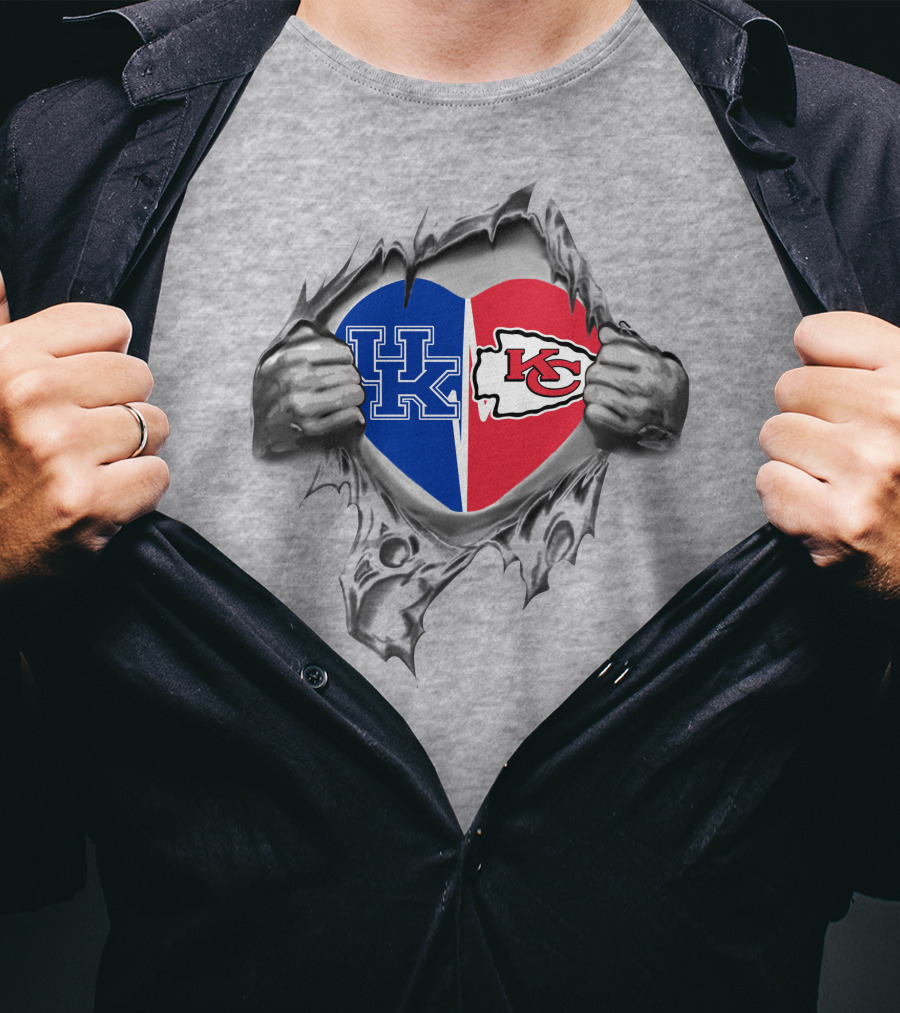 Chiefs Kentucky Heart With UK And KC T-Shirt
