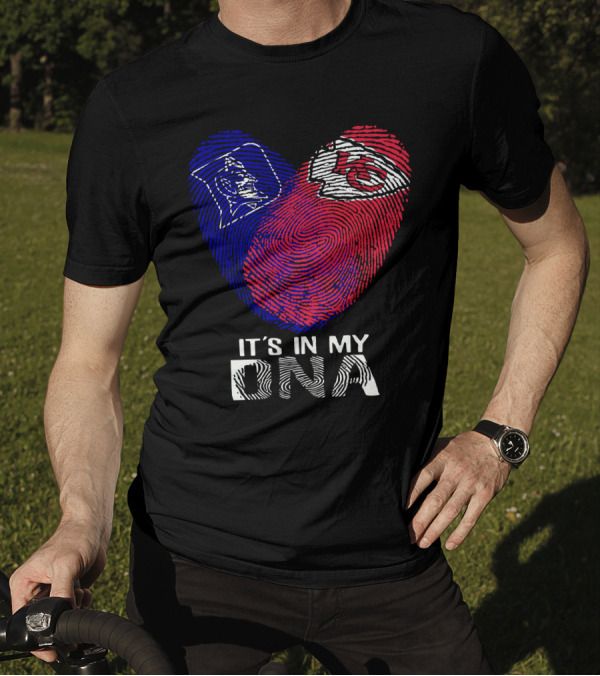 Duke Blue Devils Chiefs KC Fingerprint It's In My DNA T-Shirt