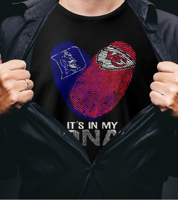 Duke Blue Devils Chiefs KC Fingerprint It's In My DNA T-Shirt