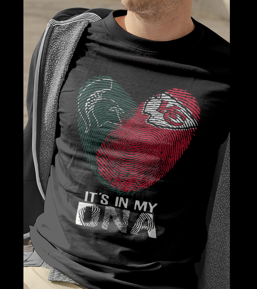 Michigan State Spartans And Chiefs Fingerprint It's In My DNA T-Shirt