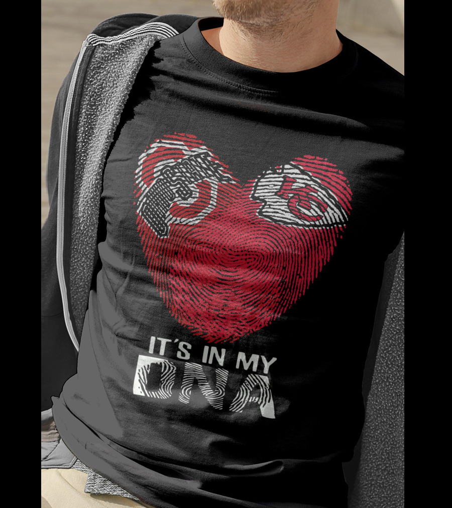 It's In My DNA Ohio State Chiefs Fingerprint Heart T-Shirt