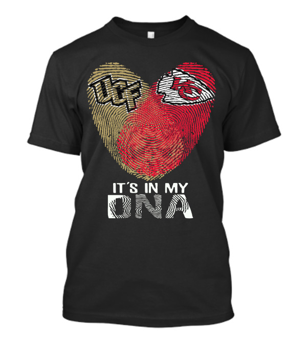 UCF Knights Chiefs Fingerprint Heart It's In My DNA T-Shirt