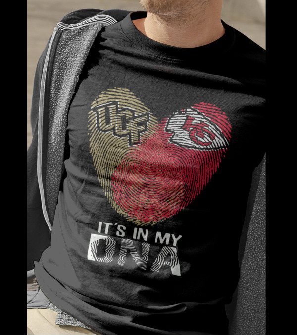 UCF Knights Chiefs Fingerprint Heart It's In My DNA T-Shirt