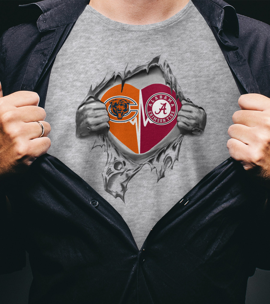 Bears Alabama Crimson Tide Heart Inside T-Shirt