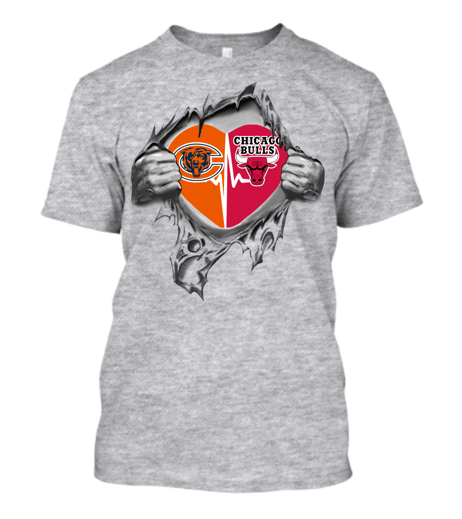 Chicago Bears Bulls Heart T-Shirt