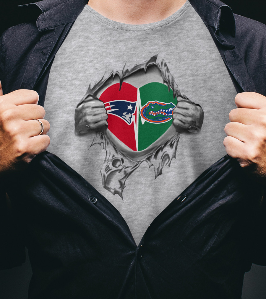 Patriots Gators Heart Tear T-Shirt