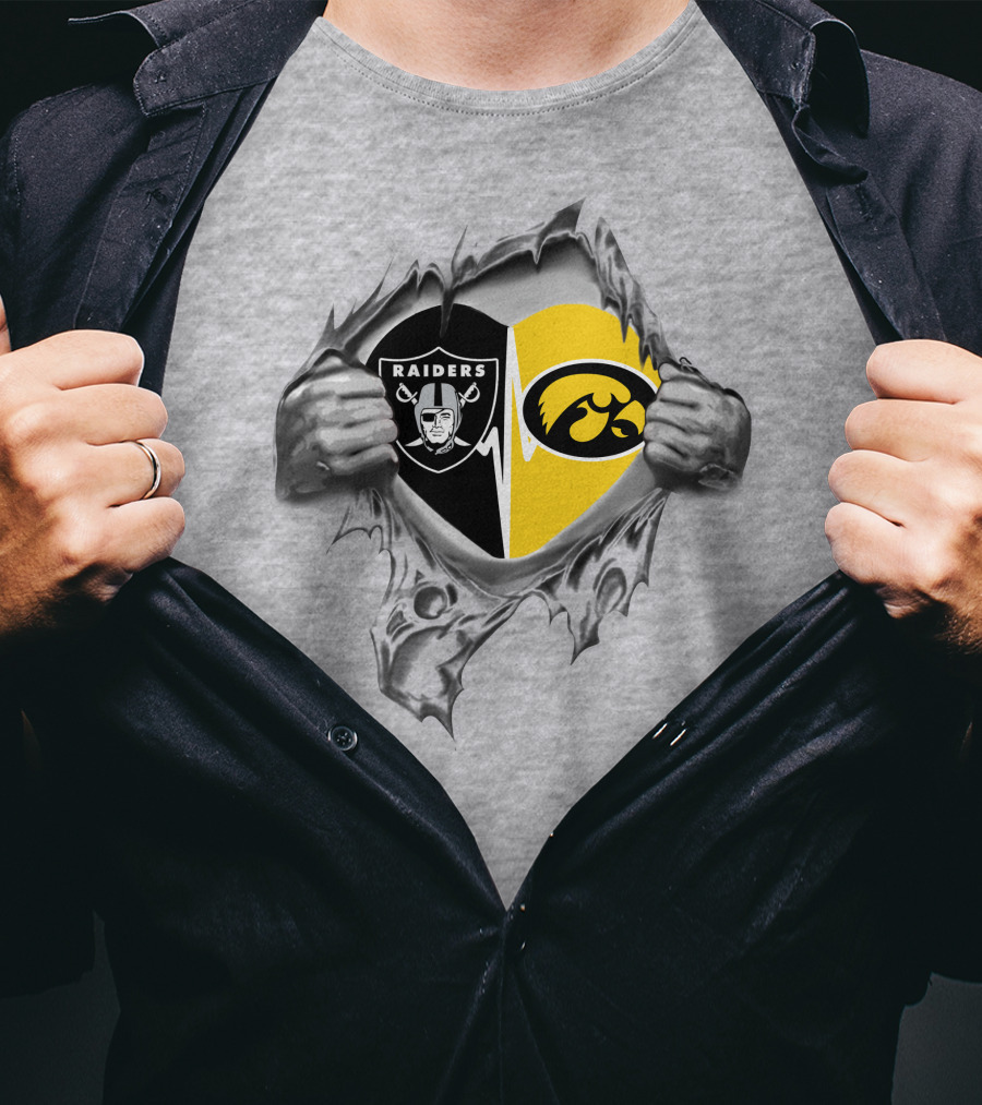Raiders Hawkeyes It's In My Heart Hands Tearing T-Shirt