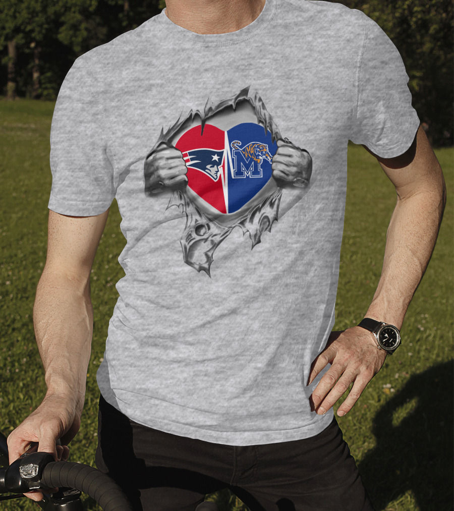 Patriots Memphis Tigers Heart T-Shirt