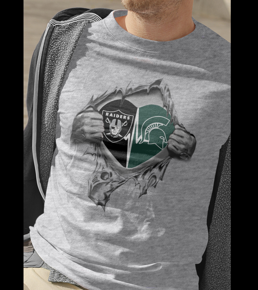 Raiders Spartans Heartbeat Loyalty United By Strength And Devotion T-Shirt