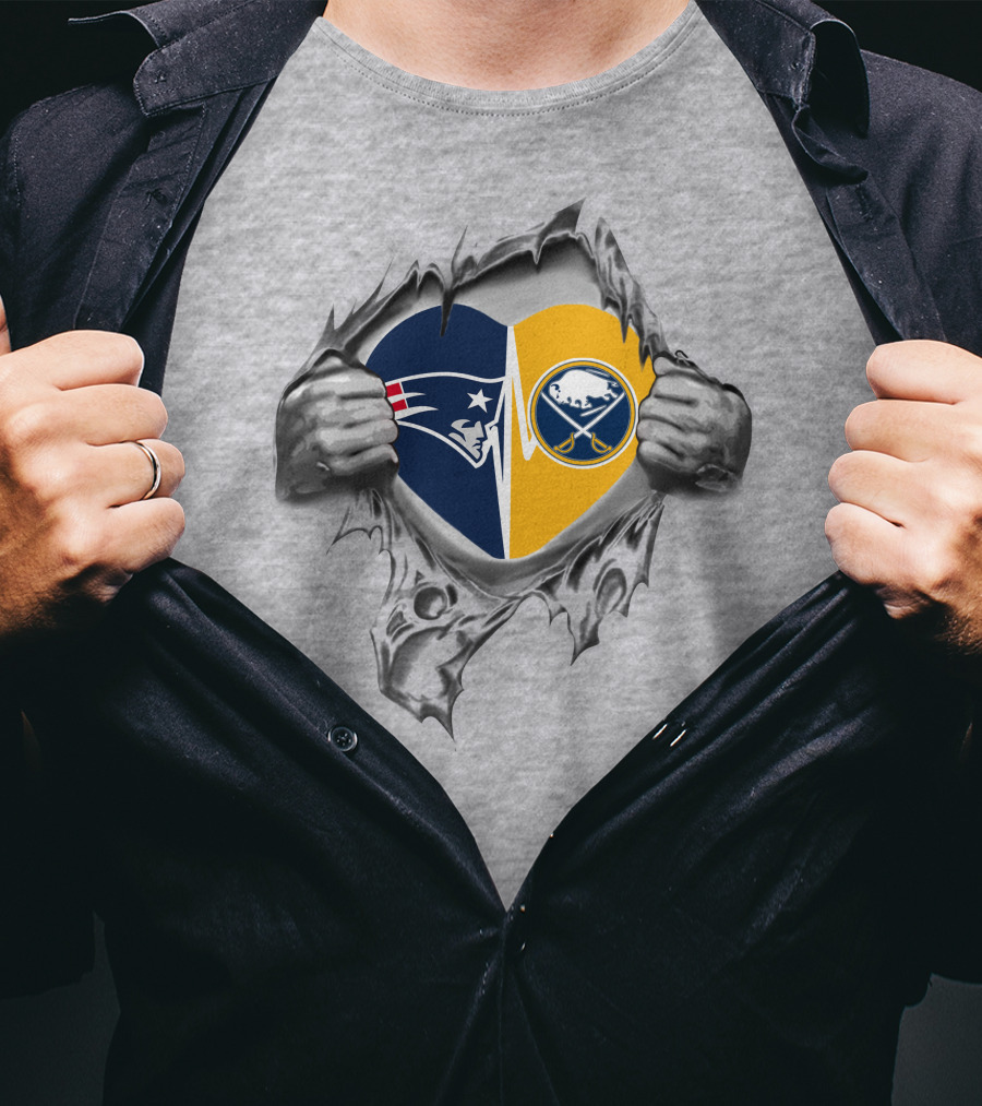Patriots Sabres Heart Logo T-Shirt