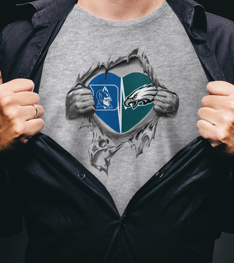 Eagles Duke Heart Logo Rip T-Shirt