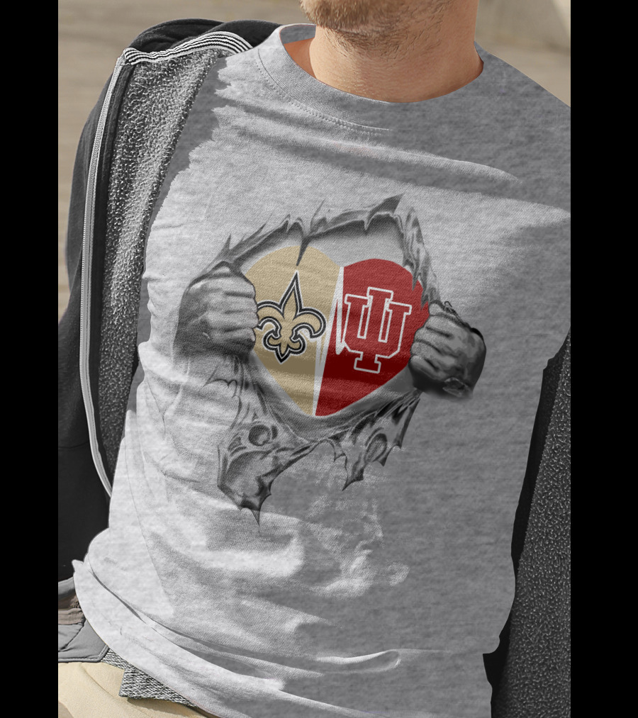 Saints Hoosiers Heart Logo Collaboration T-Shirt