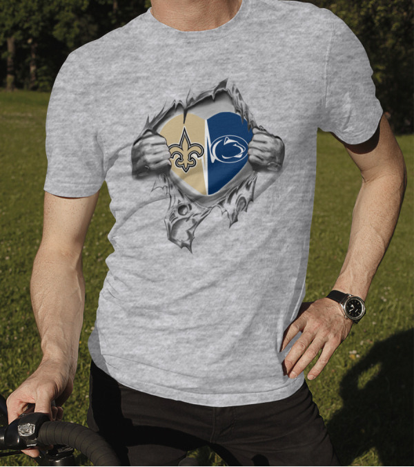 Saints And Penn State Heart T-Shirt