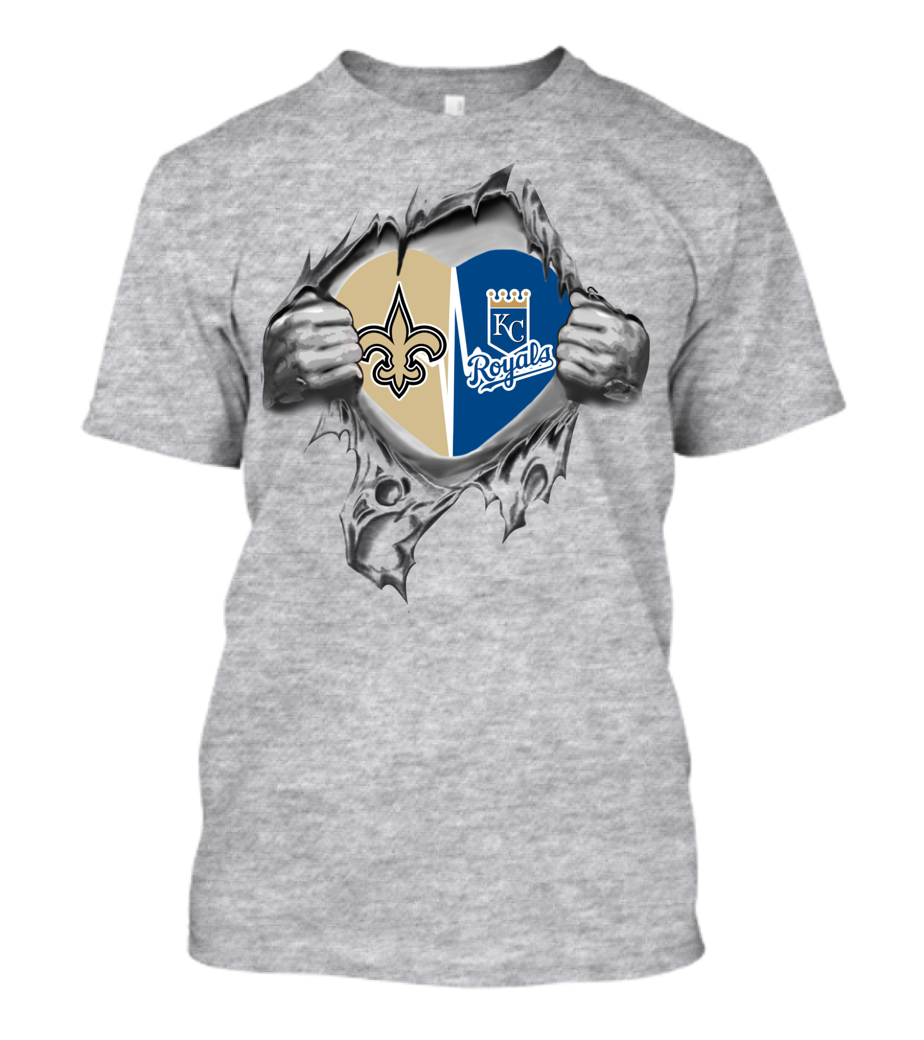 Saints Royals KC Heart Crest Fusion T-Shirt