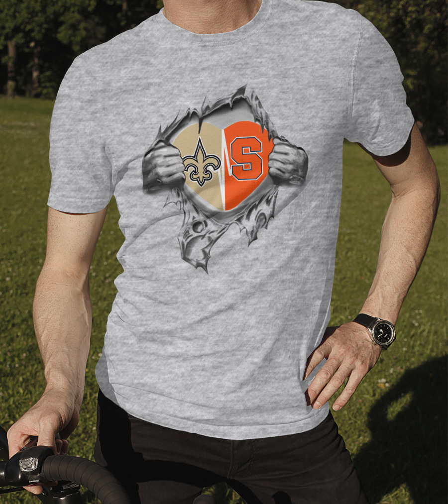 Saints Syracuse Heart Fleur-de-Lis S Icon T-Shirt