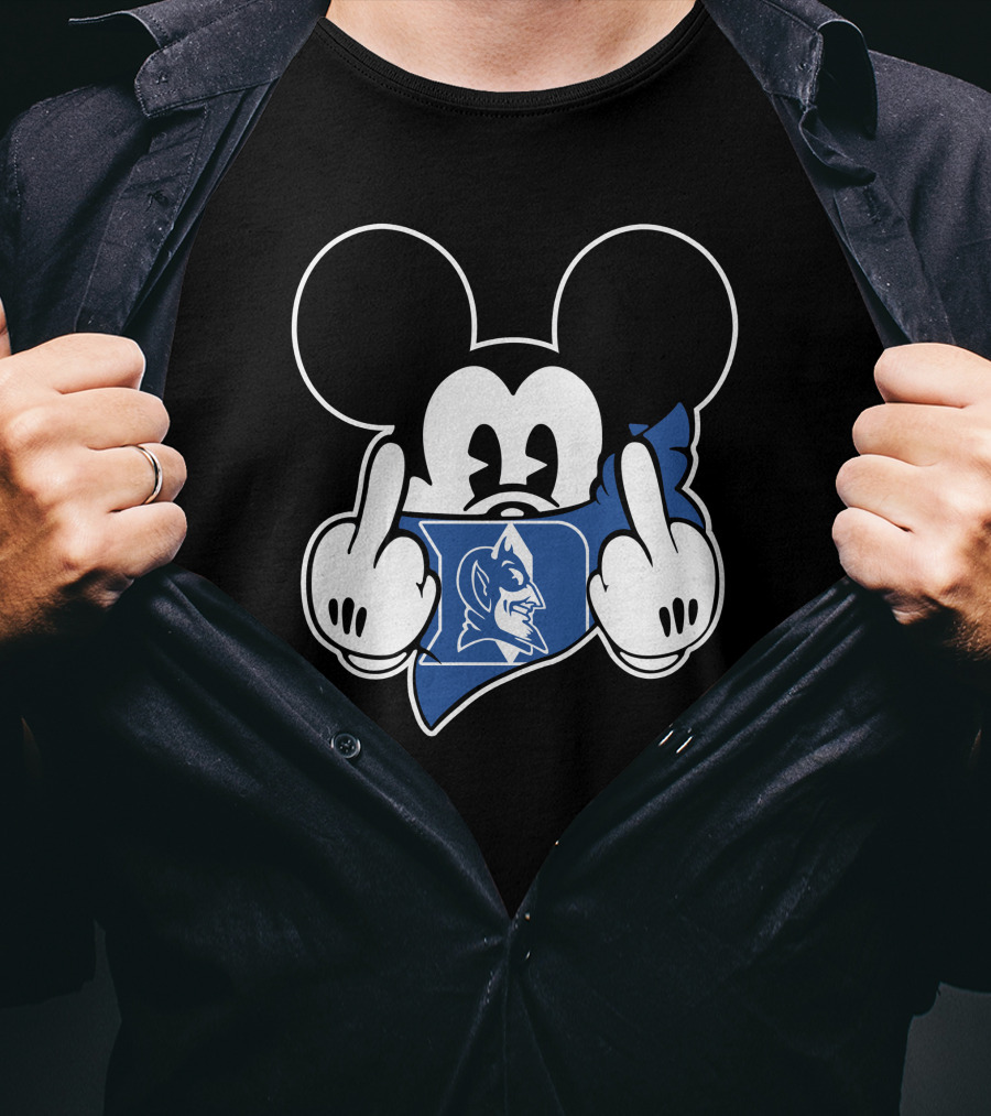 Duke Blue Devils Mickey Middle Finger T-Shirt
