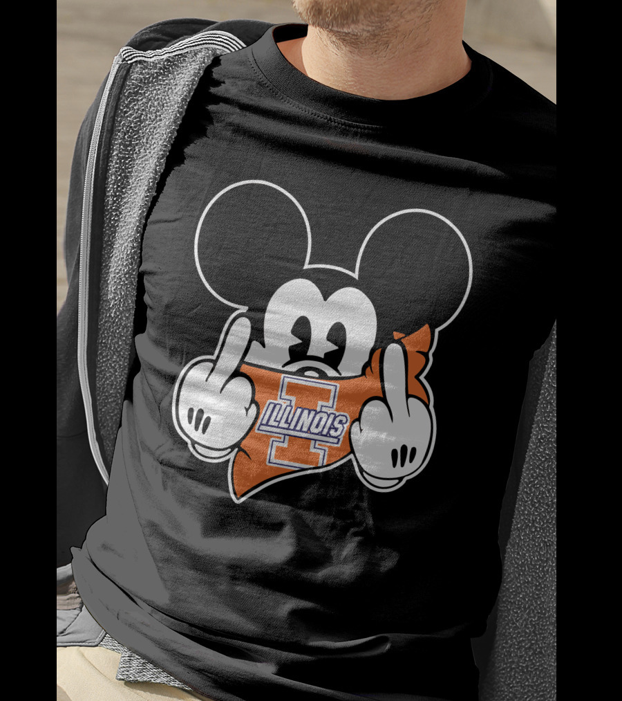 Illinois Fighting Illini Mickey Mouse Gesture T-Shirt