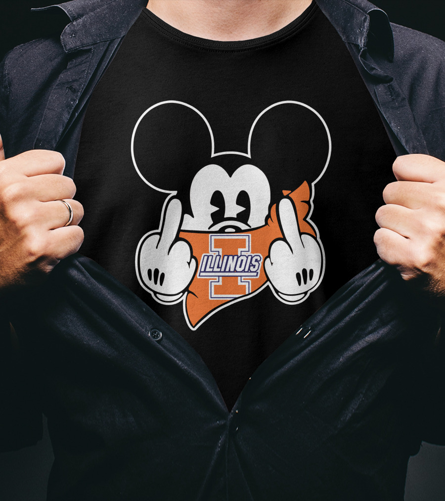 Illinois Fighting Illini Mickey Mouse Gesture T-Shirt