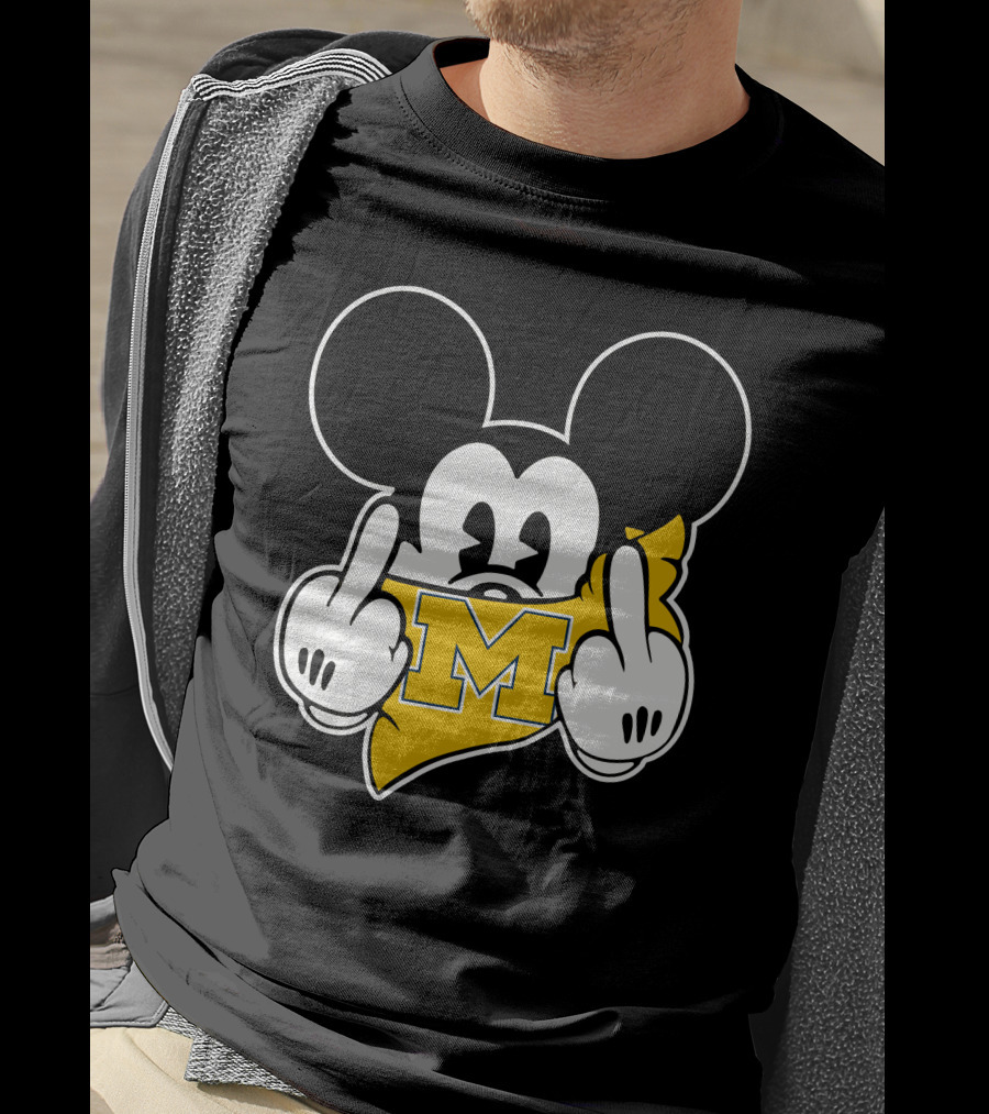 Michigan Wolverines Middle Finger Mickey T-Shirt