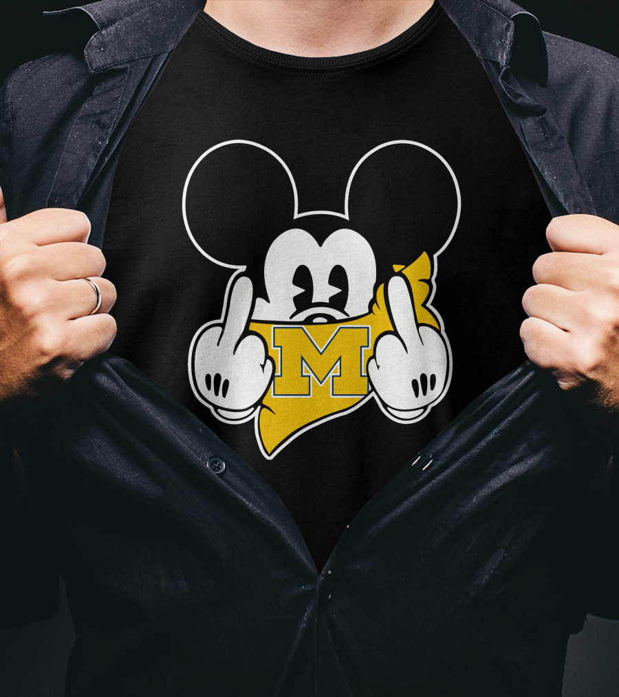 Michigan Wolverines Middle Finger Mickey T-Shirt