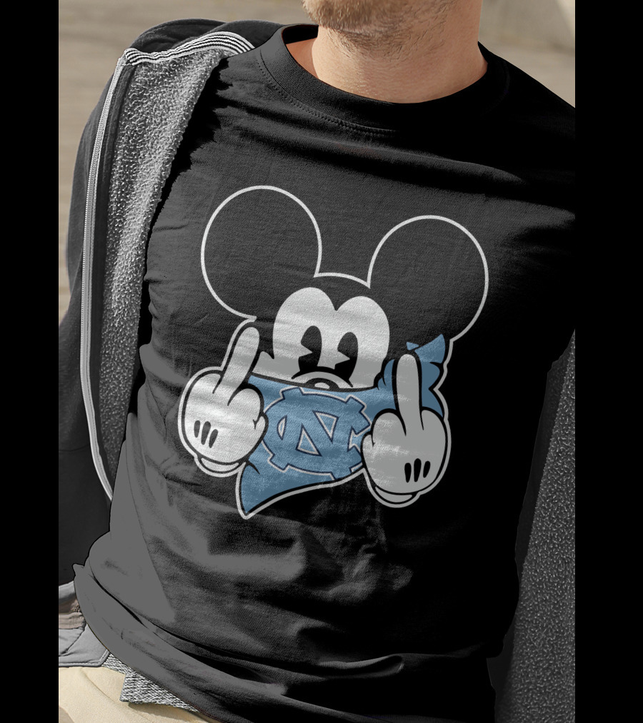 North Carolina Tar Heels Mickey Middle Finger T-Shirt